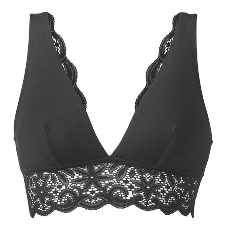 Bustier aus Bio-Baumwolle mit Spitze, onyx from Waschbär