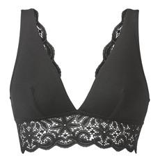 Bustier aus Bio-Baumwolle mit Spitze, schwarz via Waschbär