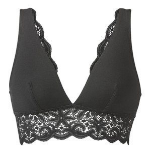 Bustier aus Bio-Baumwolle mit Spitze, onyx from Waschbär