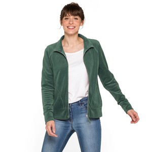 Nicki-Jacke aus reiner Bio-Baumwolle mit Reißverschluss, seegras from Waschbär