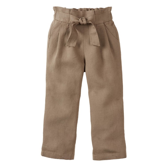 Leinenhose aus reinem Leinen, taupe from Waschbär