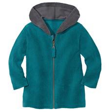 Kapuzenjacke aus Bio-Fleece, petrol from Waschbär