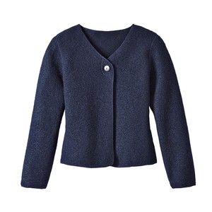 Walkjacke aus Bio-Schurwolle mit Bio-Baumwolle, marine from Waschbär