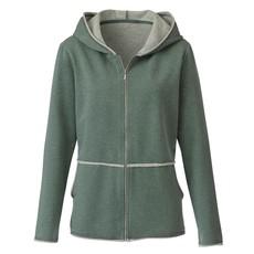 Sweatjacke mit Kapuze, aus Bio-Baumwolle, jade melange via Waschbär