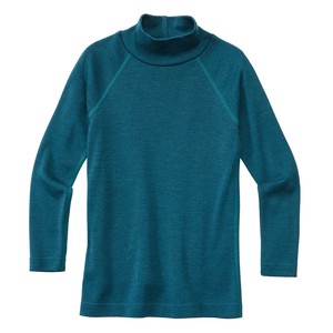 Langarmshirt mit Stehkragen aus Merinowolle mit Bio-Seide, atlantik from Waschbär