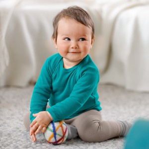 Baby-Rippshirt Langarm, khaki from Waschbär