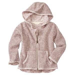 Frottee-Kapuzenjacke aus reiner Bio-Baumwolle, plum-geringelt from Waschbär