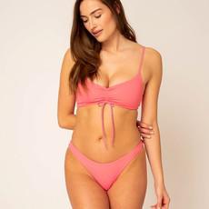 Drawstring Bikini Top - wendebar pink / lila via Woodlike Ocean