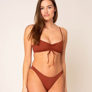 Drawstring Bikini Top - wendebar flower / pink from Woodlike Ocean