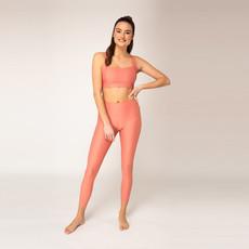 High Waist Leggings - Peach via Woodlike Ocean