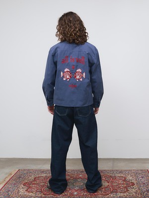 Fritz Bestickte Workwear Jacke blau from Yahmo