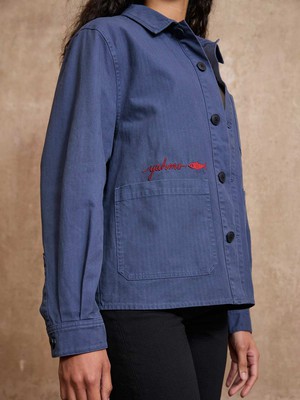 Otti Bestickte Workwear Jacke blau from Yahmo