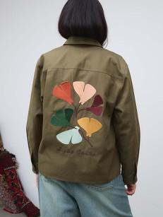 Otti Bestickte Workwear Jacke oliv via Yahmo