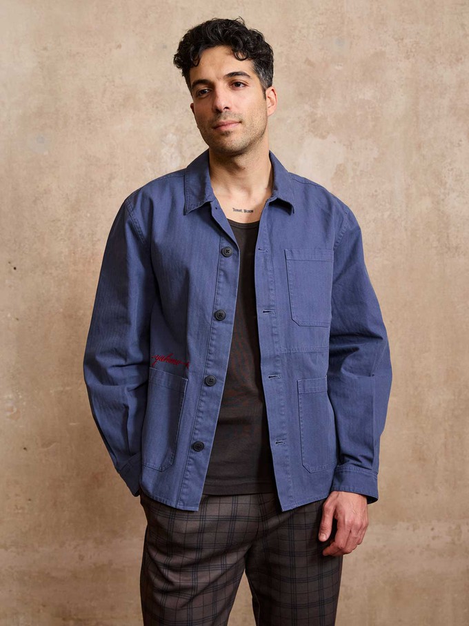 Fritz Bestickte Workwear Jacke blau from Yahmo