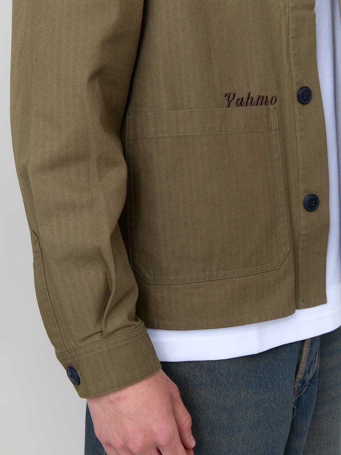 Fritz Bestickte Workwear Jacke oliv from Yahmo