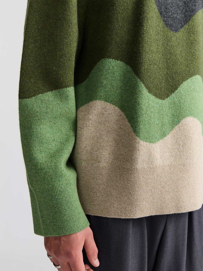 Rudi Oversized Strickpullover Green Wave from Yahmo