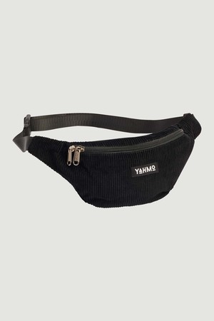 schwarze Cord Bauchtasche from Yahmo