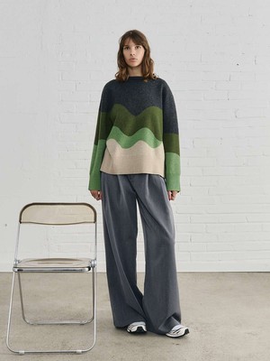 Lani Oversized Strickpullover Green Wave from Yahmo