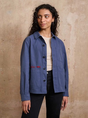 Otti Bestickte Workwear Jacke blau from Yahmo