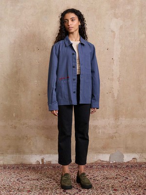 Otti Bestickte Workwear Jacke blau from Yahmo