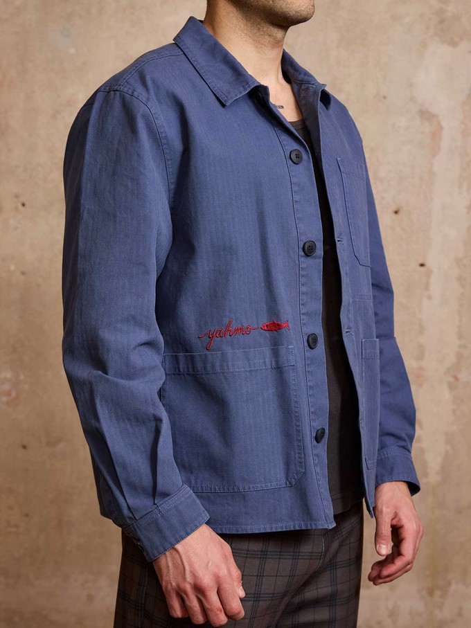 Fritz Bestickte Workwear Jacke blau from Yahmo