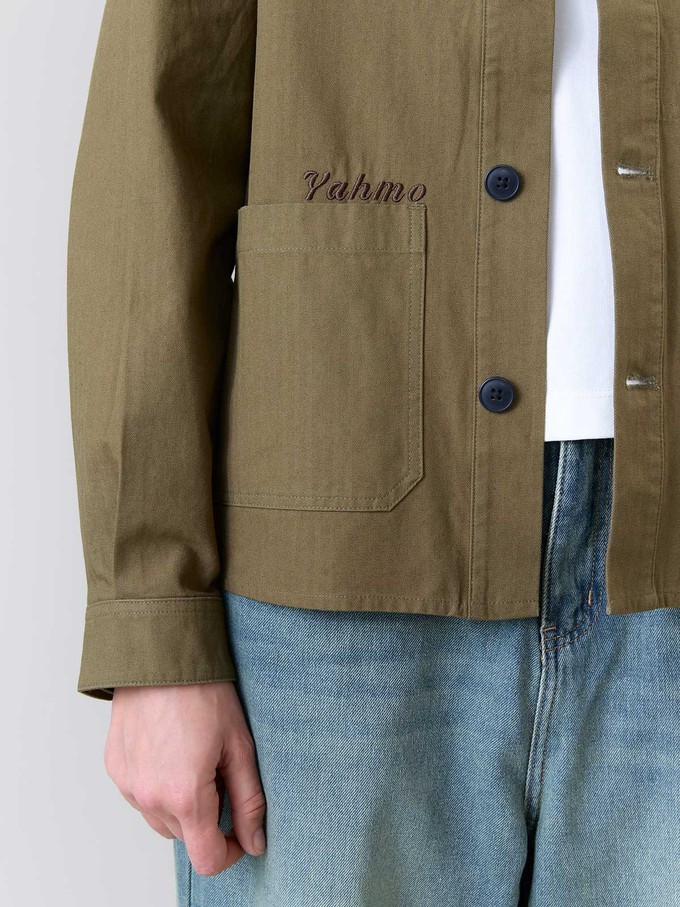 Otti Bestickte Workwear Jacke oliv from Yahmo