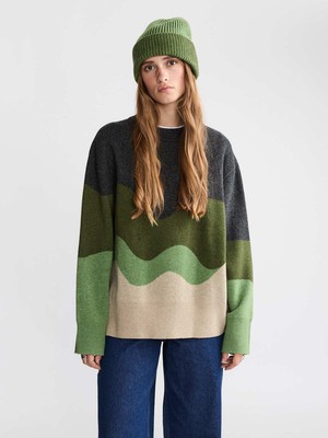Lani Oversized Strickpullover Green Wave from Yahmo
