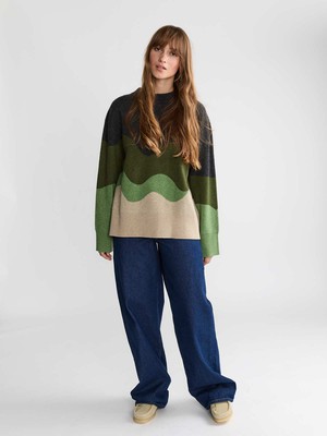 Lani Oversized Strickpullover Green Wave from Yahmo