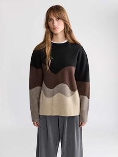 Lani Oversized Strickpullover Sandstone via Yahmo