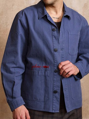 Fritz Bestickte Workwear Jacke blau from Yahmo