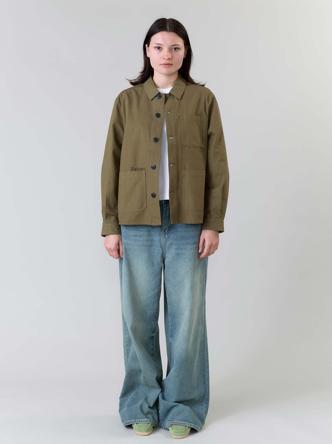Otti Bestickte Workwear Jacke oliv from Yahmo