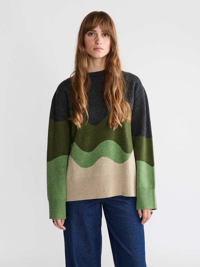 Lani Oversized Strickpullover Green Wave from Yahmo