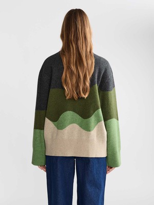 Lani Oversized Strickpullover Green Wave from Yahmo
