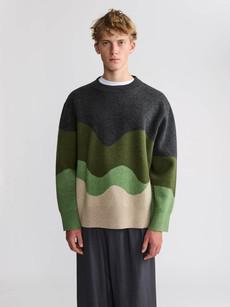 Rudi Oversized Strickpullover Green Wave via Yahmo