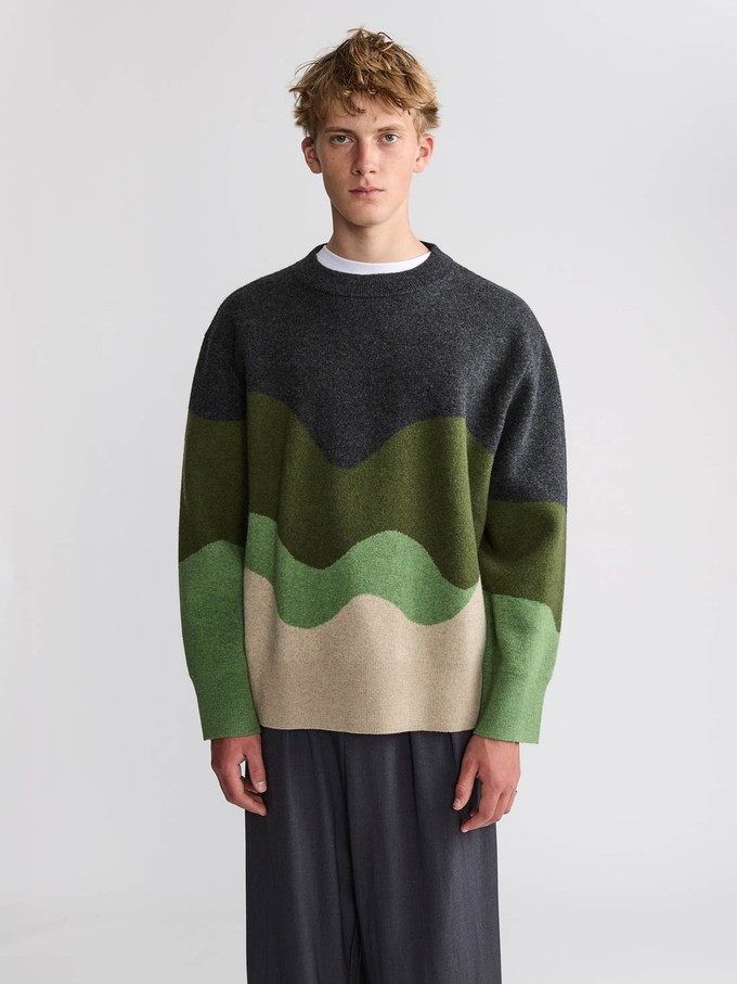 Rudi Oversized Strickpullover Green Wave from Yahmo