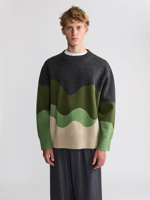 Rudi Oversized Strickpullover Green Wave from Yahmo