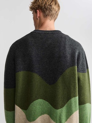 Rudi Oversized Strickpullover Green Wave from Yahmo