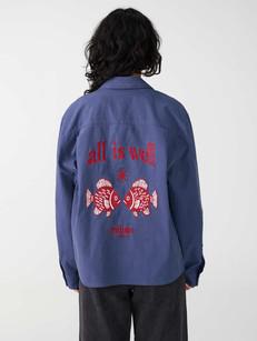 Otti Bestickte Workwear Jacke blau via Yahmo