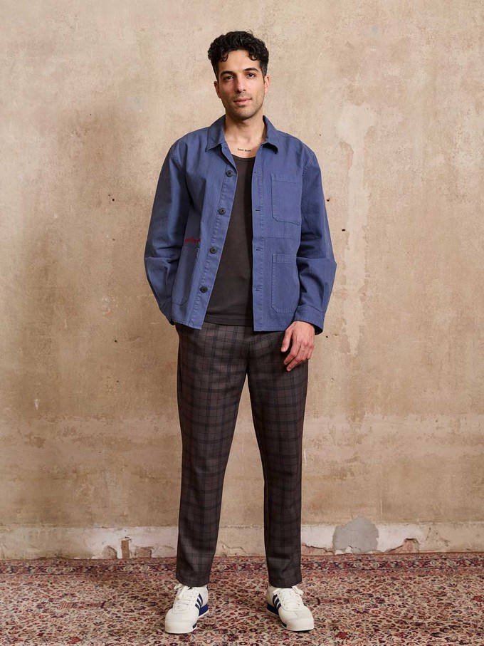 Fritz Bestickte Workwear Jacke blau from Yahmo