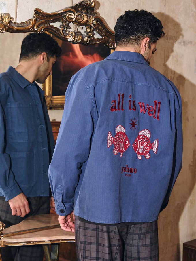 Fritz Bestickte Workwear Jacke blau from Yahmo
