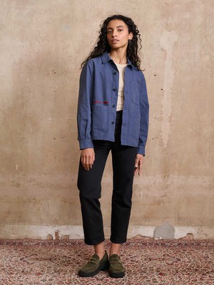 Otti Bestickte Workwear Jacke blau from Yahmo