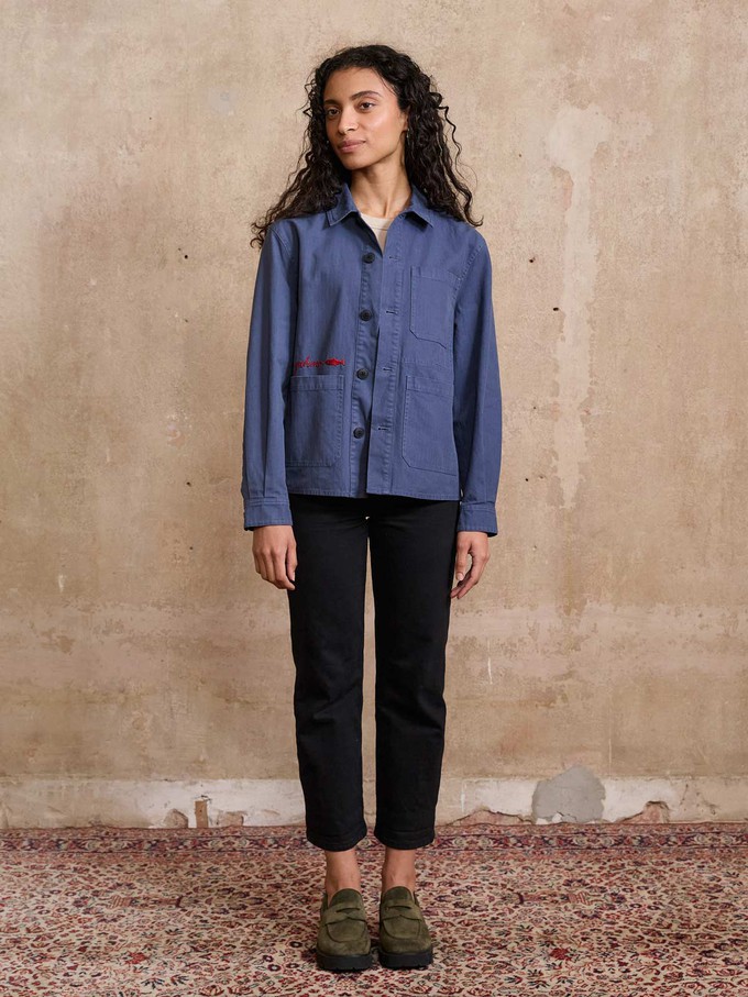 Otti Bestickte Workwear Jacke blau from Yahmo