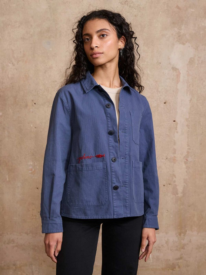 Otti Bestickte Workwear Jacke blau from Yahmo