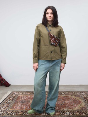 Otti Bestickte Workwear Jacke oliv from Yahmo