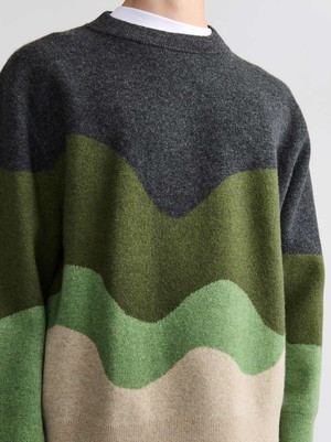 Rudi Oversized Strickpullover Green Wave from Yahmo