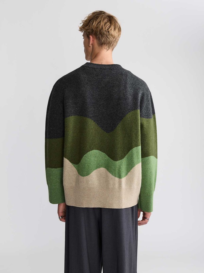 Rudi Oversized Strickpullover Green Wave from Yahmo