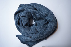 Knitted Scarf | Steel Blue | 100% Alpaca Wool from Yanantin Alpaca