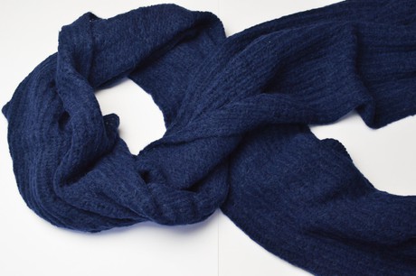 Open-Knit Scarf | Navy Blue | Baby Alpaca & Merino Wool Blend | Extra Large Size from Yanantin Alpaca