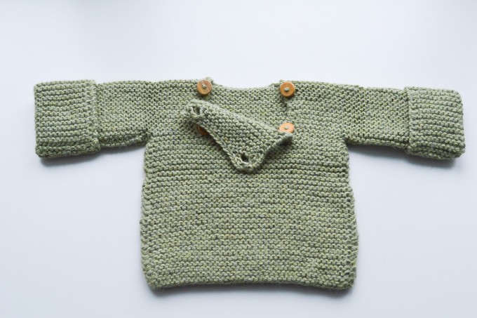 Baby Sweater | Baby Grass | 100% Baby Alpaca Wool | 6-12 Months from Yanantin Alpaca