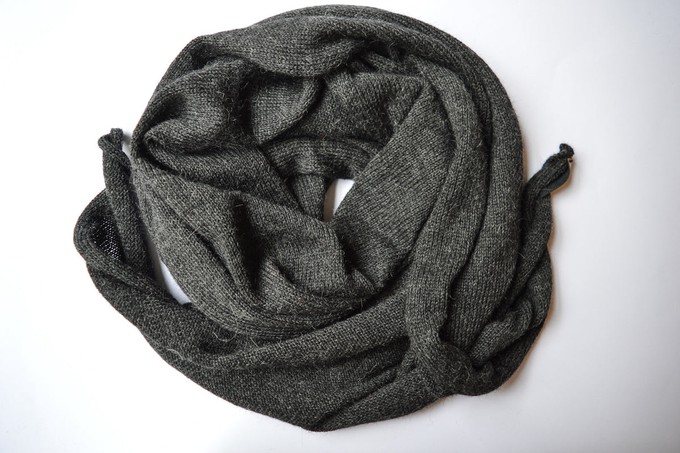 Knitted Scarf | Stormy Night Grey | 100% Alpaca Wool from Yanantin Alpaca
